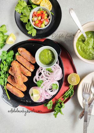 A picture of Masoor Dal Seekh Kebabs.