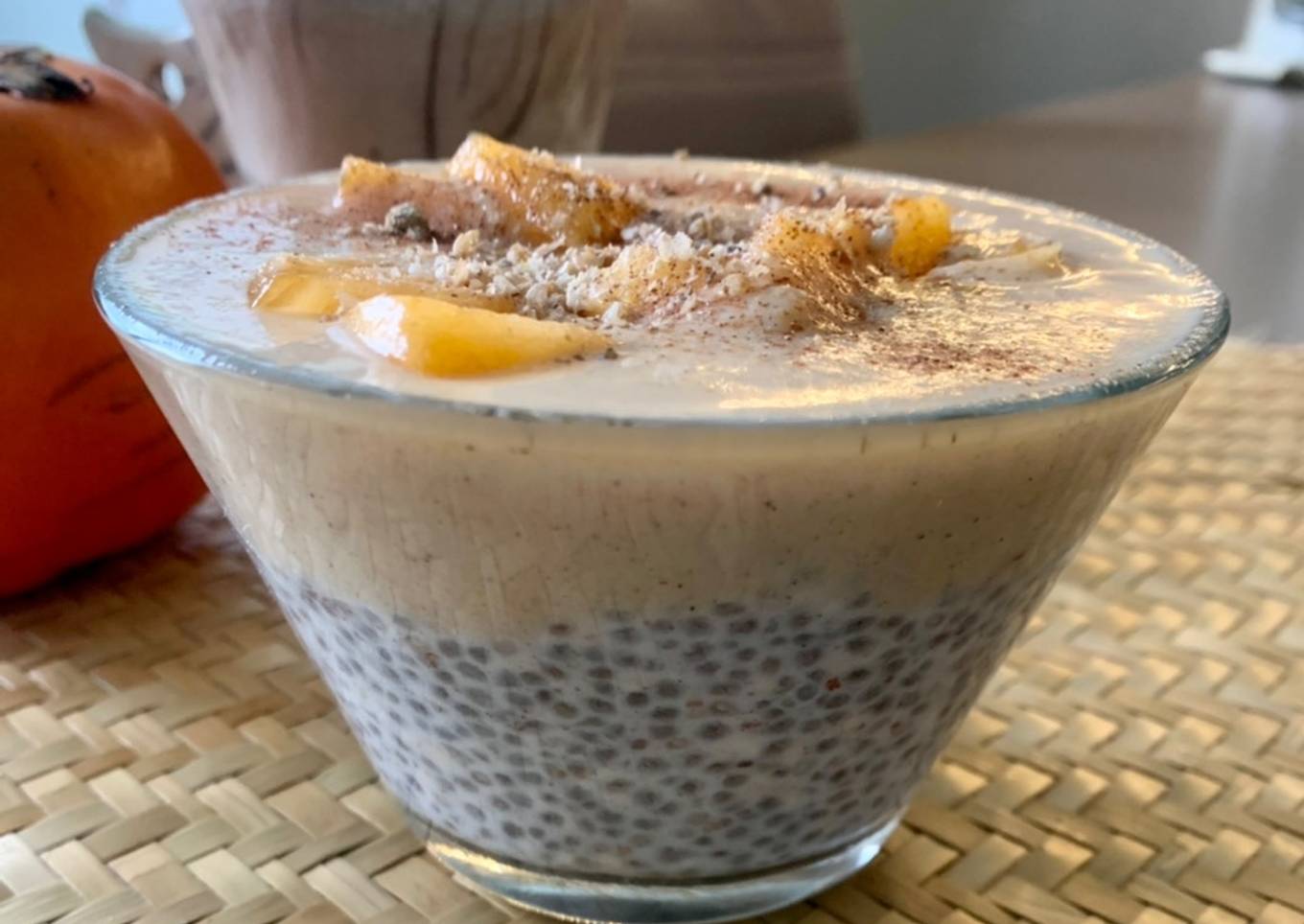Pudding chia/crème kaki proteiné
