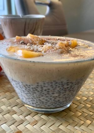 Une photo de Pudding chia/crème kaki proteiné