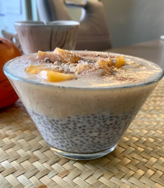 Une photo de Pudding chia/crème kaki proteiné