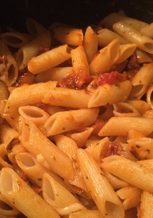 Una foto de Macarrones con chorizo (Como en España)