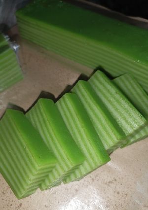 Foto resep Lapis tepung beras + kanji rasa pandan