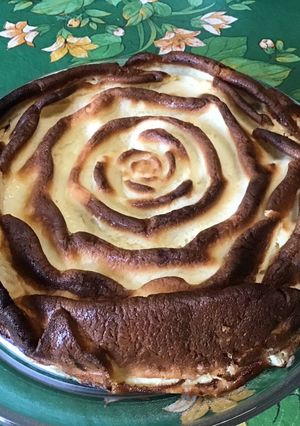 Une photo de Gâteau léger à la rhubarbe et crème de citron
