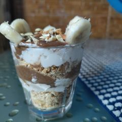 A picture of Banana Nutella pudding.