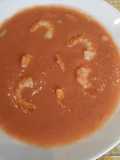 Sopa fría de alubias blancas y gambones (frescos o cocidos)