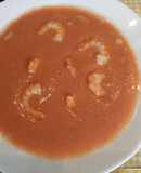 Sopa fría de alubias blancas y gambones (frescos o cocidos)