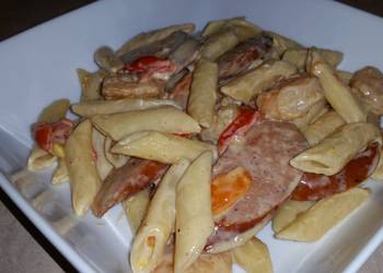 Easiest Way to Make Perfect Cajun shrimp Mostaccioli pasta w andouille sausage
