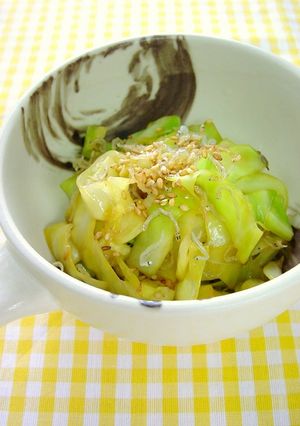 A picture of Cabbage & Baby Sardine Oyster Stir Fry.