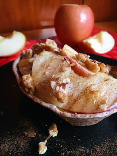 Una foto de Barquita de yogur y manzana