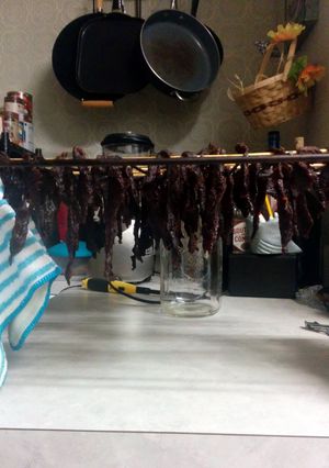 A picture of Oven-made Jerky.