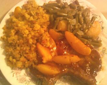 Without Fail Prepare Recipe Peach Glazed Pork Chops with Cornbread Stuffing Delicious Nutritious