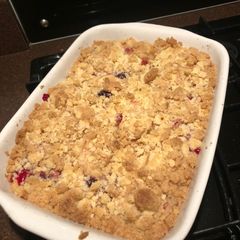 A picture of Apple & berry crumble.