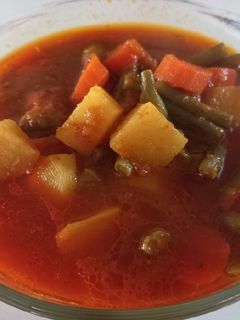 عکسی از دستور خوراک هویج و سیب زمینی بدون گوشت 🥕