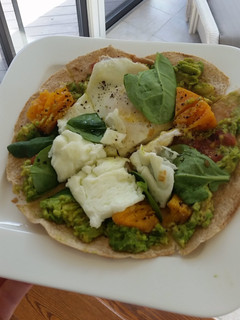 A picture of Breakfast flat bread.