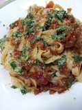 Pam's Linguine in sauce....