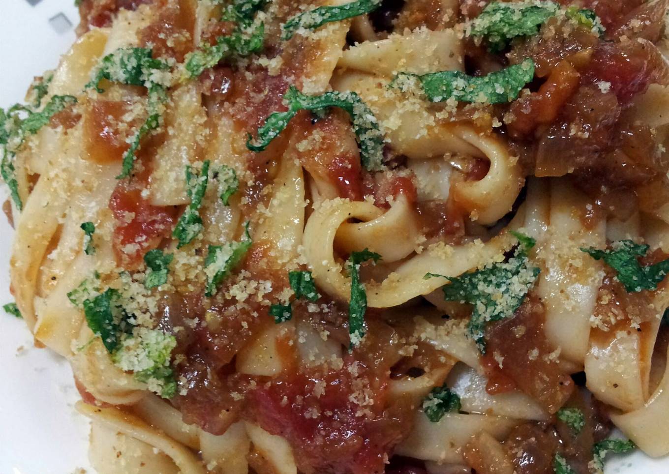 Pam's Linguine in sauce....