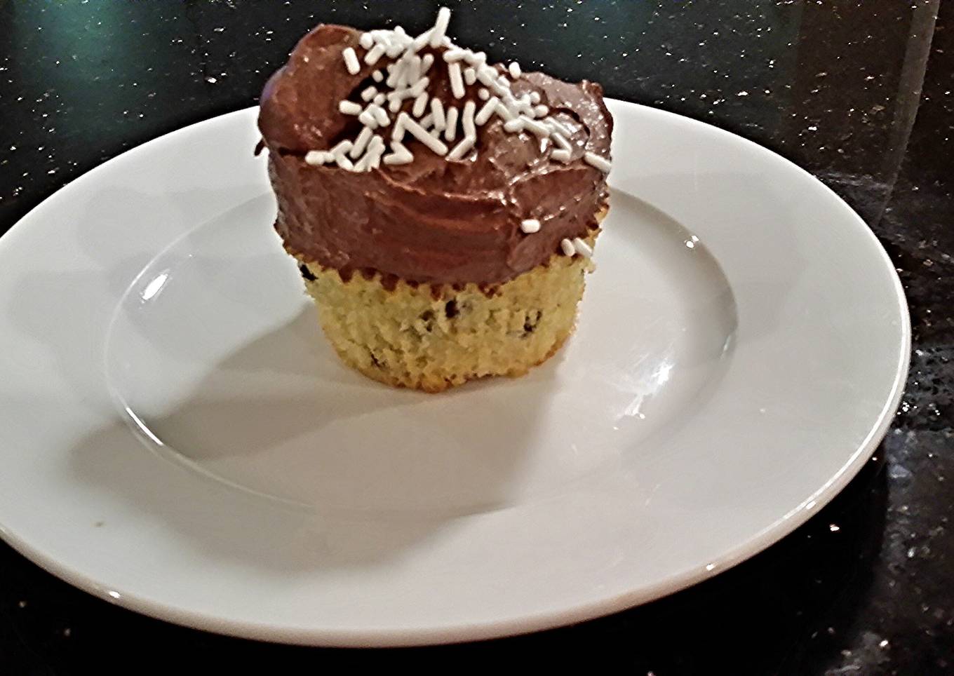 Chocolate Chip Cupcakes With Chocolate Ganache Frosting