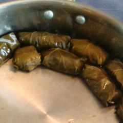 A picture of Greek Meat-Stuffed Grape Leaves / Dolmadakia me Kima.