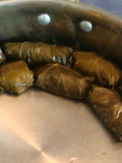 A picture of Greek Meat-Stuffed Grape Leaves / Dolmadakia me Kima.