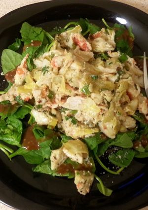 A picture of crab salad.