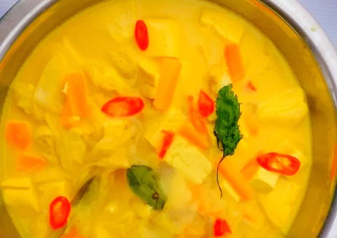 Ini dia! Resep gampang bikin Sayur tahu wortel  santan yang gurih