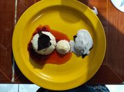 Una foto de mousse de durazno