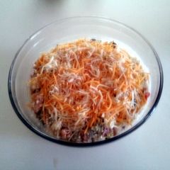 cottage cheese & pasta salad A picture of cottage cheese & pasta salad.