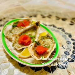 A picture of Blue Cheese Oysters.