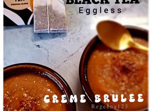 Foto resep Black Tea Creme Brulee Eggless