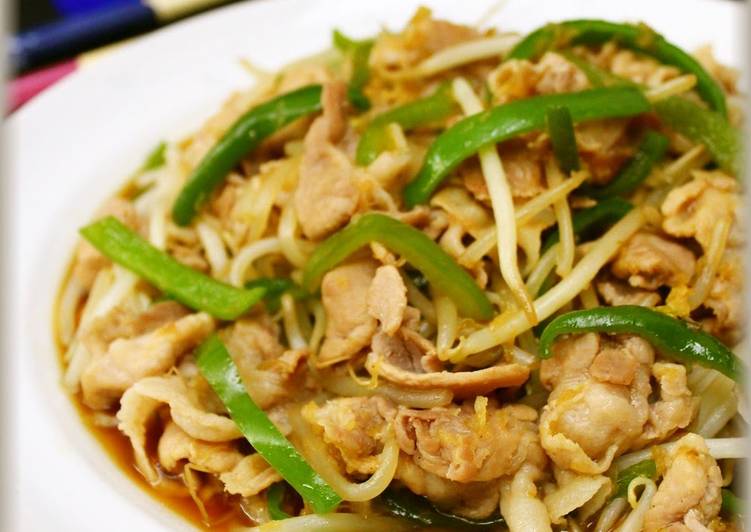 Frugal Cooking! Ginger Pork Stir-Fry with Plenty of Bean Sprouts