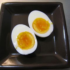 A picture of Boiled Eggs with Salt-flavored Yolks.