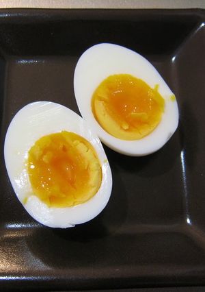 A picture of Boiled Eggs with Salt-flavored Yolks.