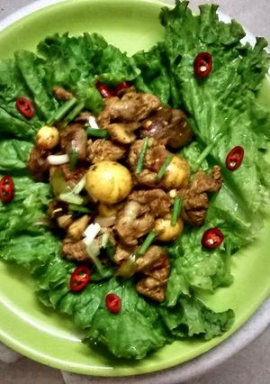 A picture of Miaka's Special Spicy Chicken Giblets.
