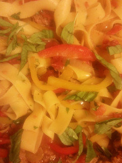 A picture of Italian Drunken Noodles.