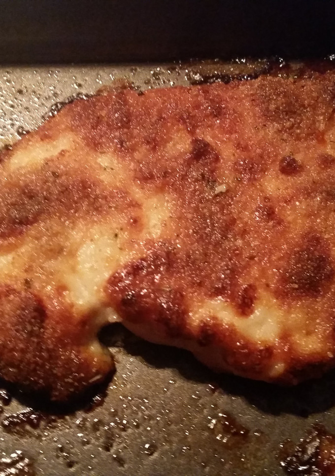 A picture of My parmesan crusted chicken.