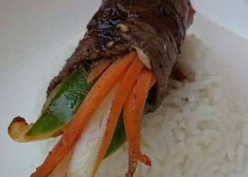 Easy Recipe Teriyaki Beef Roll Savory Delicious