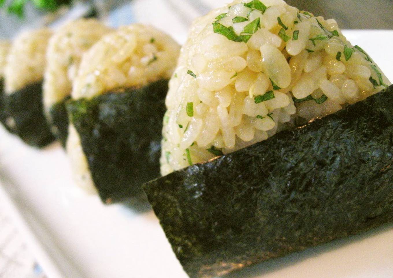 Wasabi and Shiso Rice Balls