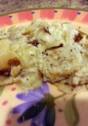 A picture of Creamy sliced potaoes.
