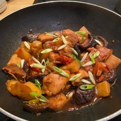 Braised Chicken with Shiitake Mushrooms and Potatoes A picture of Braised Chicken with Shiitake Mushrooms and Potatoes.