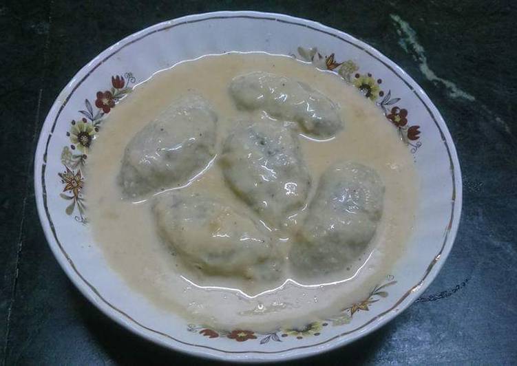 Ranga alur dudh puli(sweet potato dumplings)