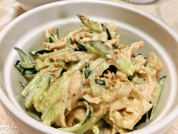Simple Way Prepare Recipe Addictive Chicken Tender and Cucumber Salad with Sesame Dressing that is Can Pamper Your Tongue, Appealing}