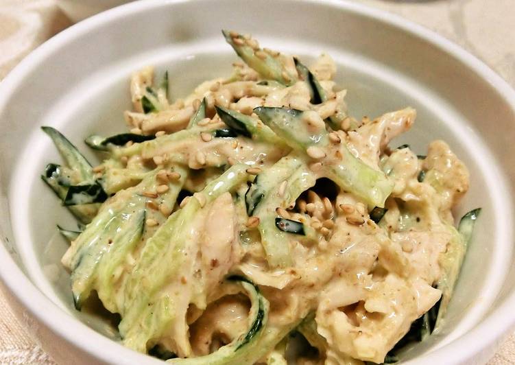 Easiest Way to Make Quick Addictive Chicken Tender and Cucumber Salad with Sesame Dressing