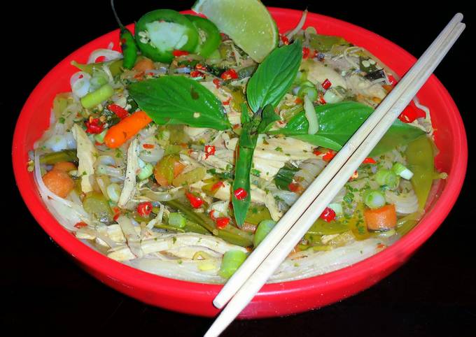 Step-by-Step Guide to Make Any-night-of-the-week Mike&#39;s Spicy Thai Chicken Rice Noodle Soup