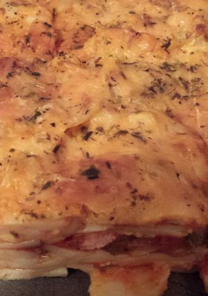 A picture of Loaded lasagna.