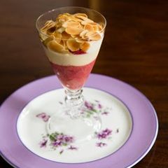 A picture of Rhubarb and Strawberry Trifle.