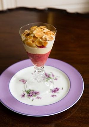 A picture of Rhubarb and Strawberry Trifle.