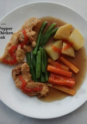 Foto resep Black Pepper Sauce Chicken Steak