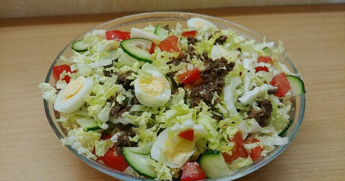 Салат с тунцом и пекинской капустой для похудения