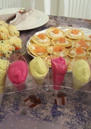 A picture of Colorful Hummus with Tahini.