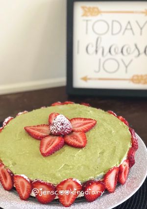 A picture of No Bake Matcha Cheesecake.